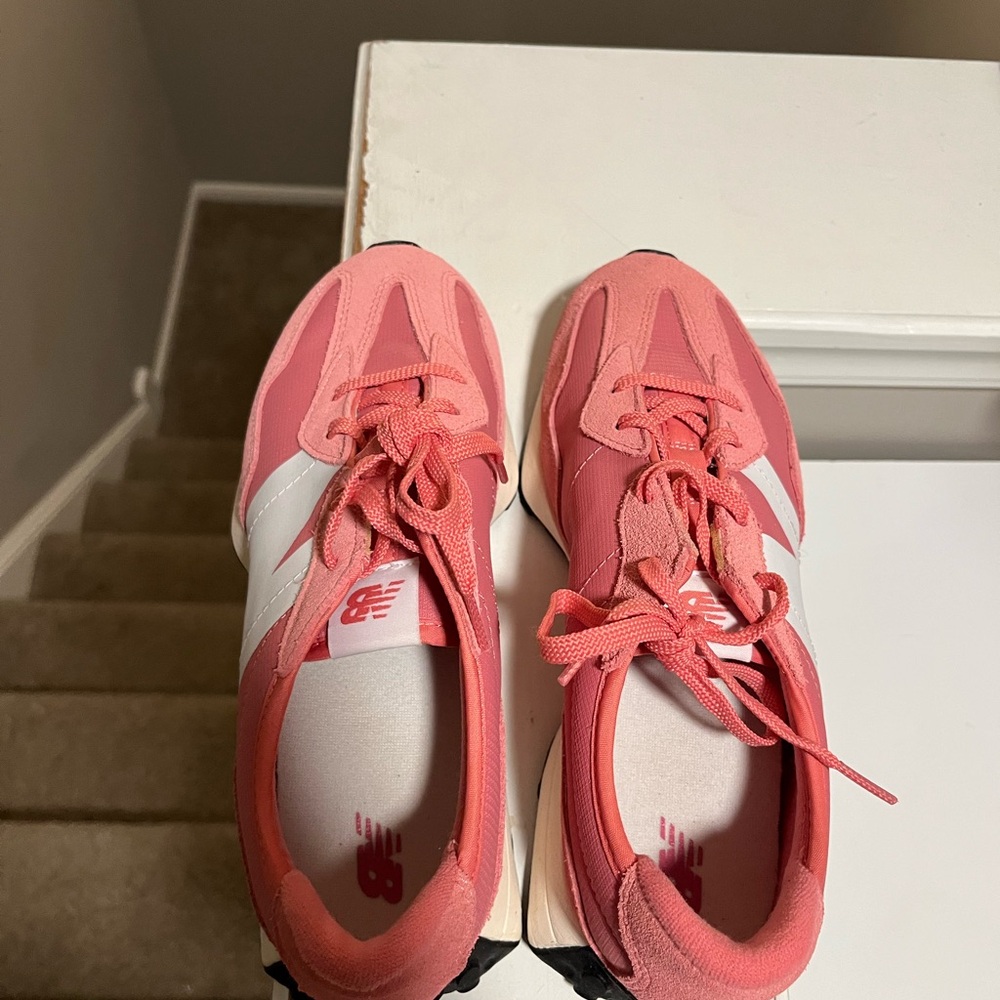 New Balance Women's Coral and White Sneakers - Picture 3 of 6